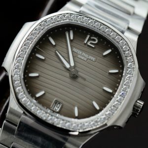 Đồng Hồ Patek Philippe Nautilus 7118 Mặt Xám Chế Tác Đính Moissante Xưởng 3K 35 (2)