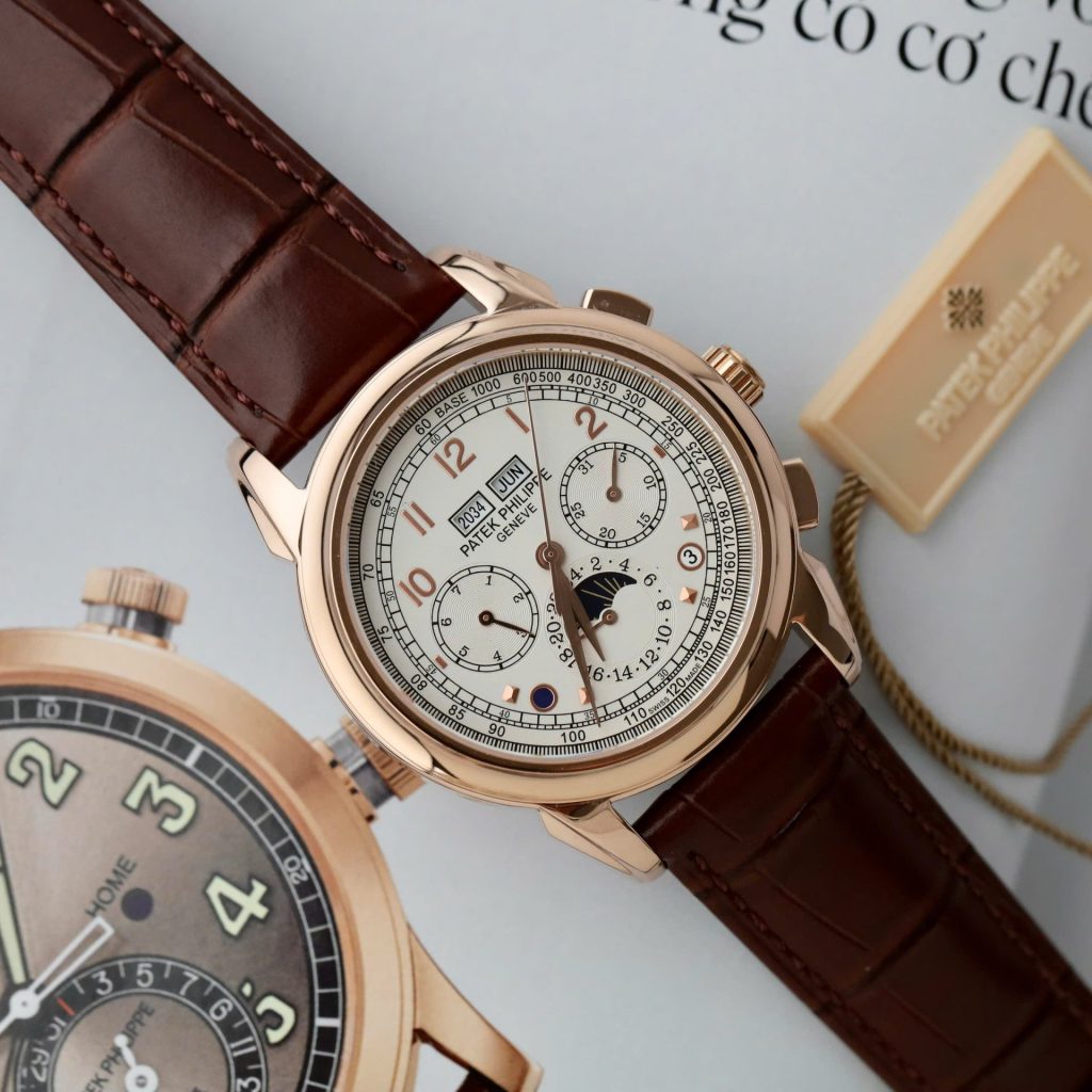 Đồng Hồ Patek Phillipe Replica 11 Perpetal Calendar 5270 Mặt Trắng Dây Da 41mm (2)