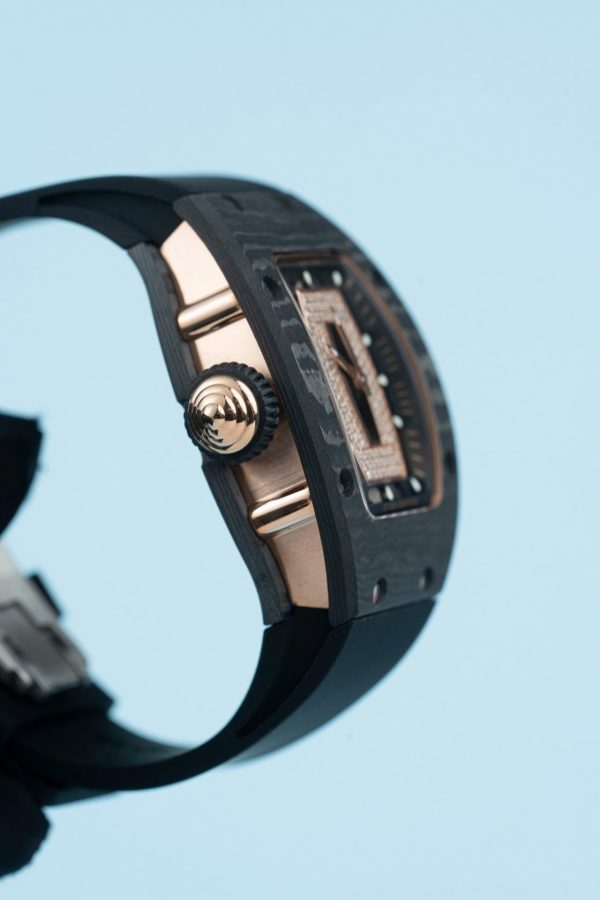 Đồng Hồ Richard Mille RM07-01 Fake 11 Vỏ Carbon Dây Cao Su Đen 36mm (1)