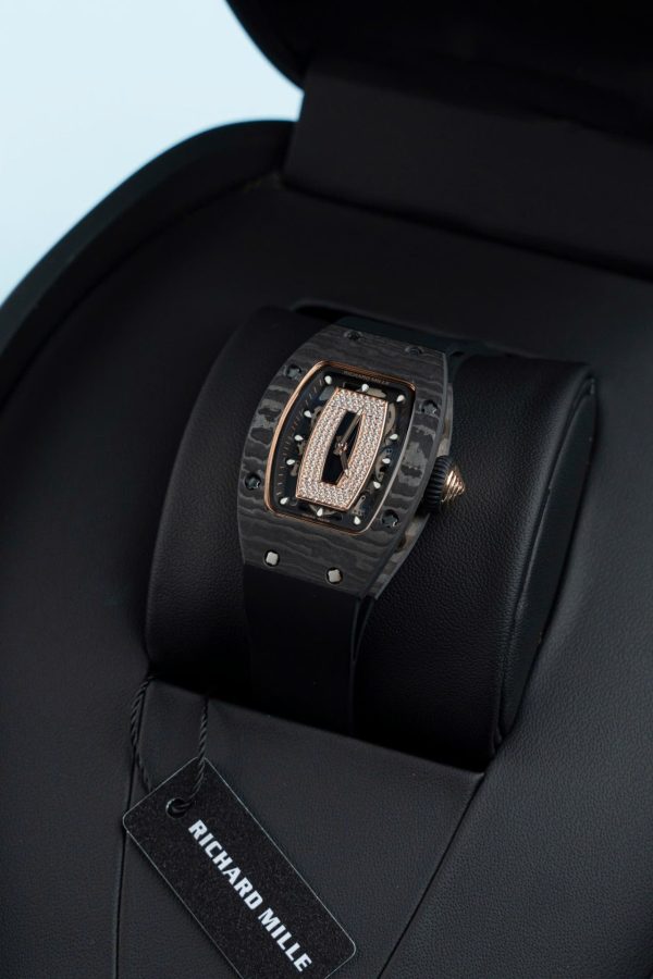 Đồng Hồ Richard Mille RM07-01 Fake 11 Vỏ Carbon Dây Cao Su Đen 36mm (1)
