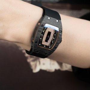 Đồng Hồ Richard Mille RM07-01 Fake 11 Vỏ Carbon Dây Cao Su Đen 36mm (1)