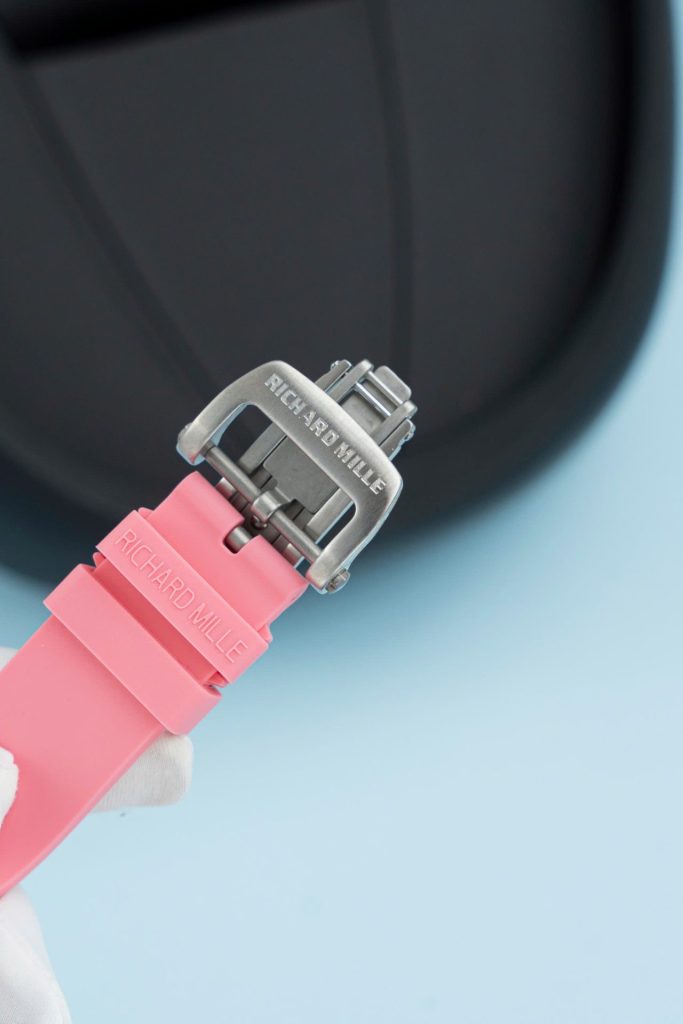 Đồng Hồ Richard Mille RM07-01 Fake 11 Vỏ Ceramic Dây Cao Su Màu Hồng 36mm (2)