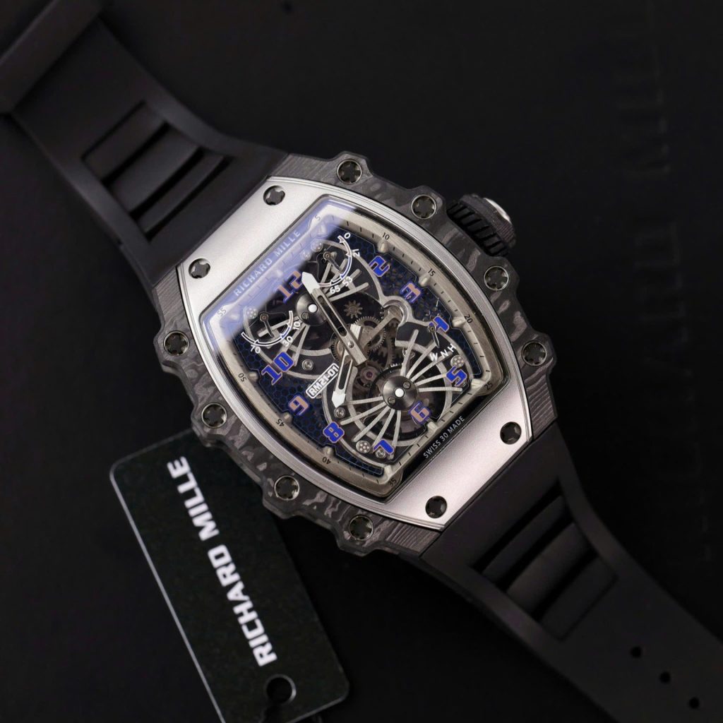 Đồng Hồ Richard Mille RM21-01 Tourbillon Replica 11 Dây Cao Su 45mm (2)