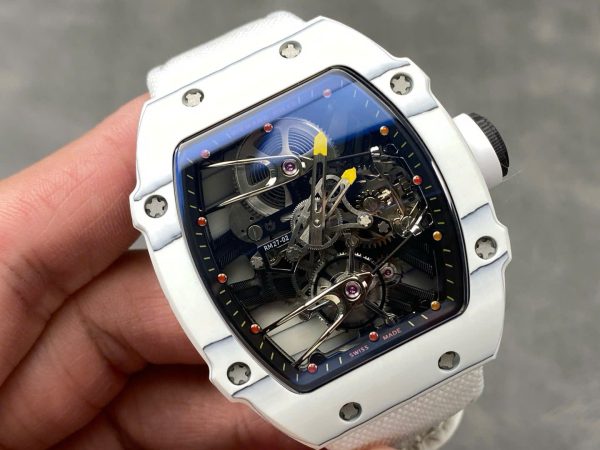 Đồng Hồ Richard Mille RM27-02 Rafael Nadal Tourbillon Chế Tác Carbon Trắng 40x48mm (3)