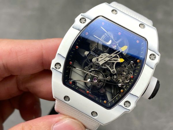 Đồng Hồ Richard Mille RM27-02 Rafael Nadal Tourbillon Chế Tác Carbon Trắng 40x48mm (3)
