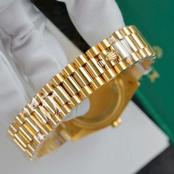 Đồng Hồ Rolex Chế Tác Day-Date Bọc Vàng 18K Độ Kim Cương Moissanite GMF 36mm (2)