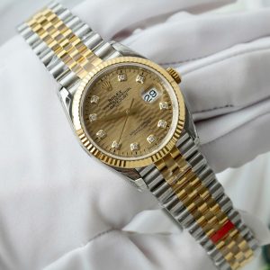 Đồng Hồ Rolex DateJust 126231 Màu Demi Mặt Xếp Gạch Màu Vàng Xưởng VS 36mm (2)
