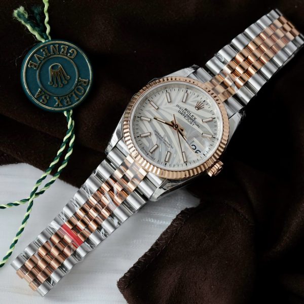 Đồng Hồ Rolex DateJust 126231 Replica Cao Cấp Mặt Lá Cây Nhiệt Đới VSF 36mm (2)