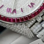 Đồng Hồ Rolex DateJust Chế Tác Hồng Ngọc + Kim Cương Moissanite Hong Kong 41mm (2)