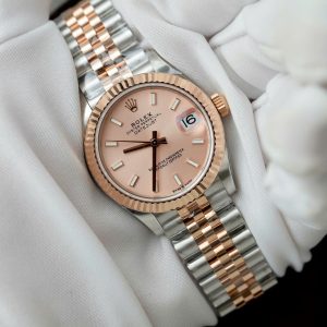 Đồng Hồ Rolex DateJust Chế Tác Mặt Hồng Cọc Số Dạ Quang Xưởng THB 31mm (2)