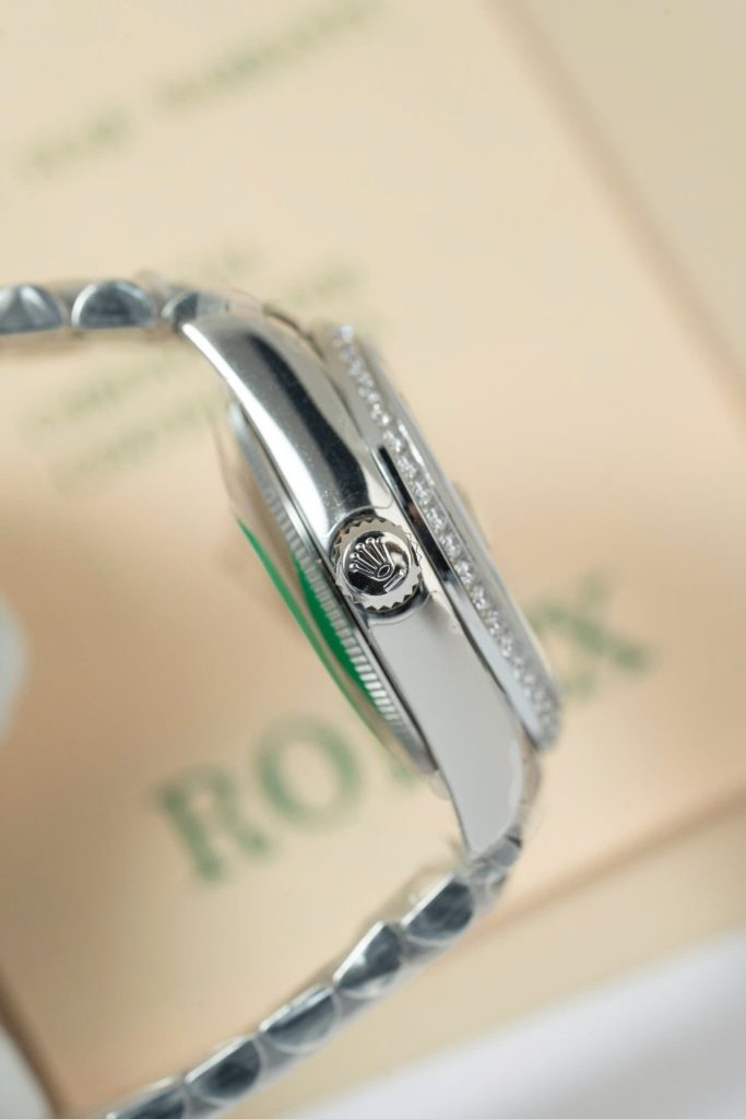 Đồng Hồ Rolex DateJust Lady Replica Cao Cấp Mặt Xám Cọc Số Đính Đá 31mm (2)