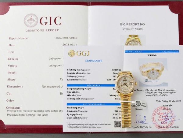Đồng Hồ Rolex DateJust Mặt Số Butterfly Chế Tác Bọc Vàng 18K + Đính Kim Cương Moissanite 31mm (2)
