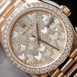 Đồng Hồ Rolex DateJust Mặt Số Butterfly Chế Tác Bọc Vàng Hồng + Độ Kim Cương Tổng Hợp 31mm (2)