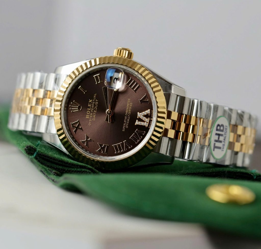 Đồng Hồ Rolex DateJust Nữ Rep Cao Cấp Cọc Số La Mã Xưởng THB 31mm (2)
