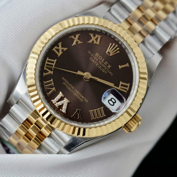 Đồng Hồ Rolex DateJust Nữ Rep Cao Cấp Cọc Số La Mã Xưởng THB 31mm (2)