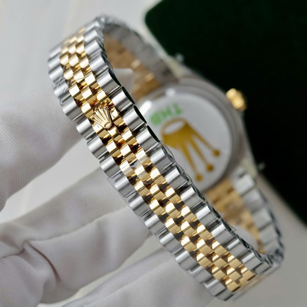 Đồng Hồ Rolex DateJust Nữ Replica 11 Mặt Vàng Champagne Xưởng THB 31mm (2)