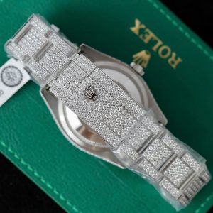 Đồng Hồ Rolex DateJust Replica 11 Đính Full Kim Cương Nhân Tạo Hong Kong 41mm (2)