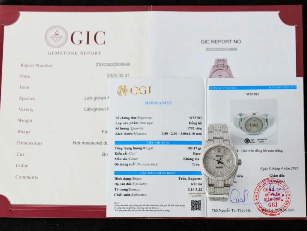 Đồng Hồ Rolex DateJust Replica 11 Đính Full Kim Cương Nhân Tạo Hong Kong 41mm (2)