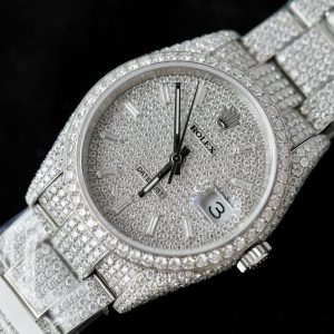 Đồng Hồ Rolex DateJust Replica 11 Đính Full Kim Cương Nhân Tạo Hong Kong 41mm (2)