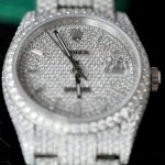 Đồng Hồ Rolex DateJust Replica 11 Đính Full Kim Cương Nhân Tạo Hong Kong 41mm (2)