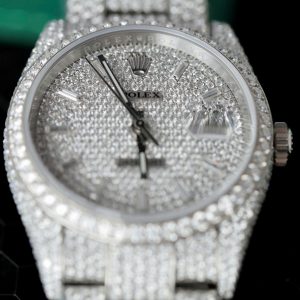 Đồng Hồ Rolex DateJust Replica 11 Đính Full Kim Cương Nhân Tạo Hong Kong 41mm (2)