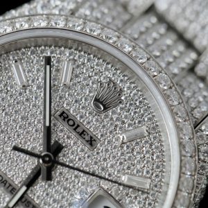 Đồng Hồ Rolex DateJust Replica 11 Đính Full Kim Cương Nhân Tạo Hong Kong 41mm (2)