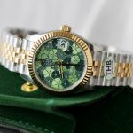 Đồng Hồ Rolex DateJust Replica 11 Nữ Mặt Hoa Màu Xanh Lá Cây Xưởng THB 31mm (2)