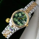 Đồng Hồ Rolex DateJust Replica 11 Nữ Mặt Hoa Màu Xanh Lá Cây Xưởng THB 31mm (2)