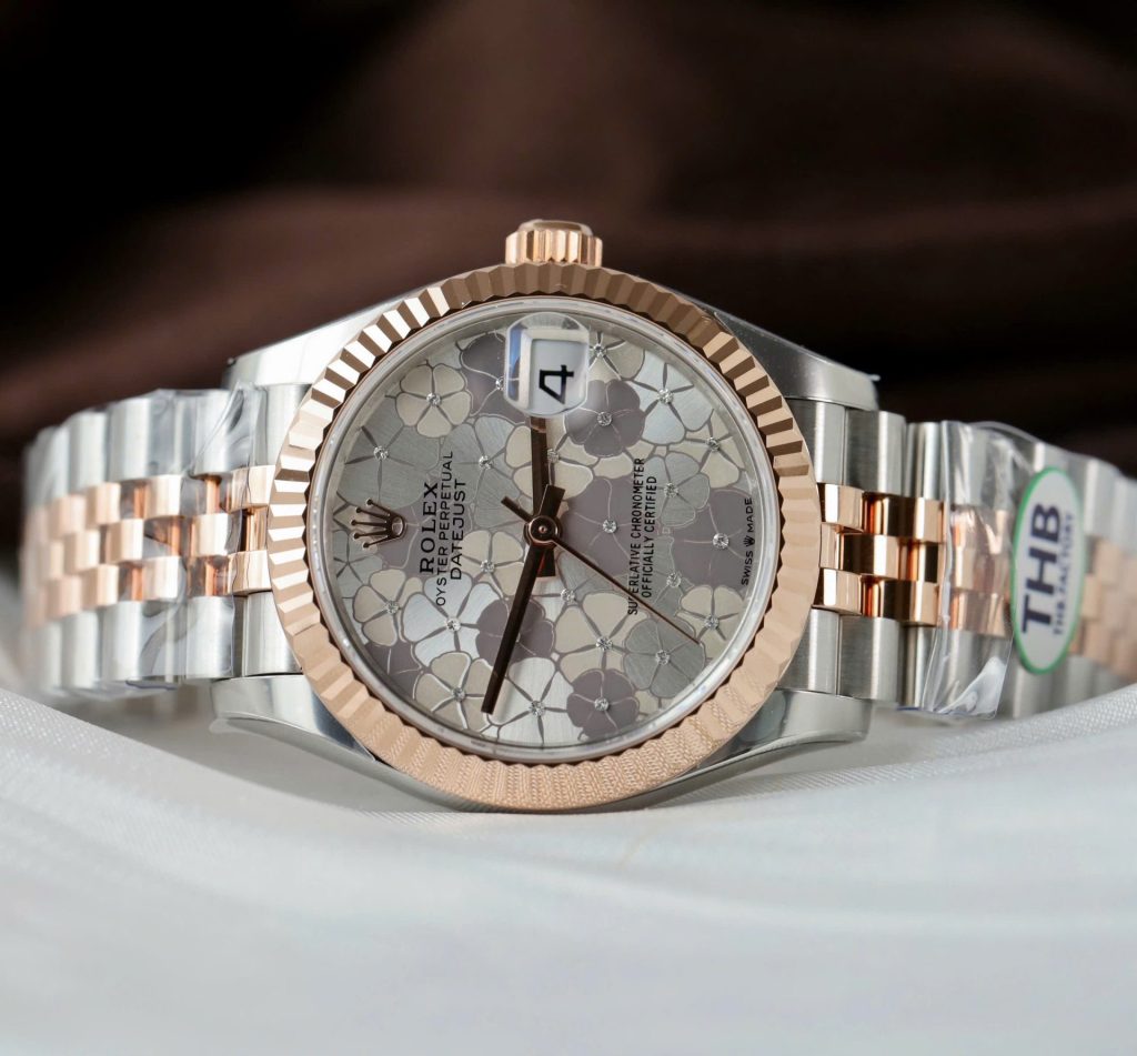 Đồng Hồ Rolex DateJust Replica 11 Nữ Mặt Số Bông Hoa Xưởng THB 31mm (2)