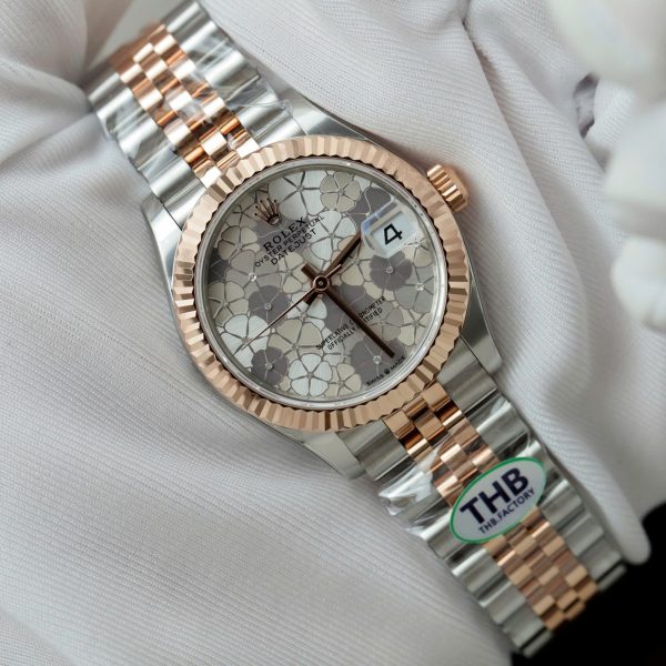 Đồng Hồ Rolex DateJust Replica 11 Nữ Mặt Số Bông Hoa Xưởng THB 31mm (2)