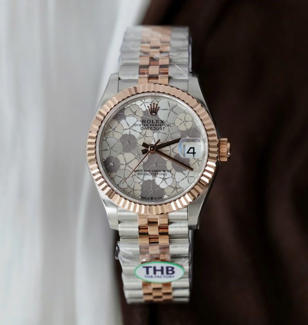 Đồng Hồ Rolex DateJust Replica 11 Nữ Mặt Số Bông Hoa Xưởng THB 31mm (2)
