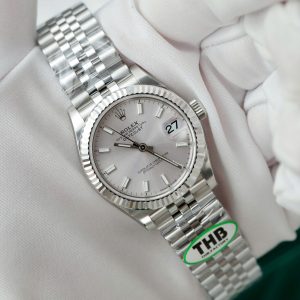Đồng Hồ Rolex DateJust Replica Cao Cấp Mặt Bạc Dây Jubilee Xưởng THB 31mm (2)