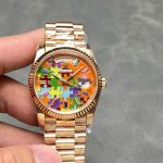 Đồng Hồ Rolex Day-Date 128235 Chế Tác Mặt Số Puzzle Emoji Jigsaw Motif 36mm (3)