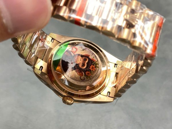 Đồng Hồ Rolex Day-Date 128235 Chế Tác Mặt Số Puzzle Emoji Jigsaw Motif 36mm (3)