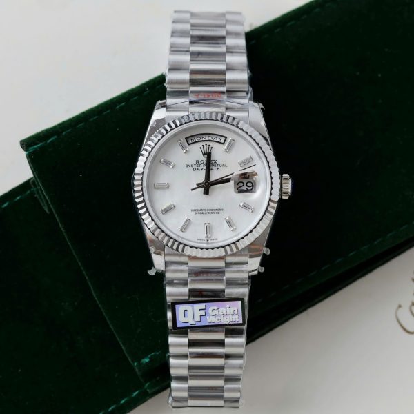 Đồng Hồ Rolex Day-Date 128236 Mặt MOP Chế Tác Trọng Lượng 158gram Nhà Máy QF 36mm (2)