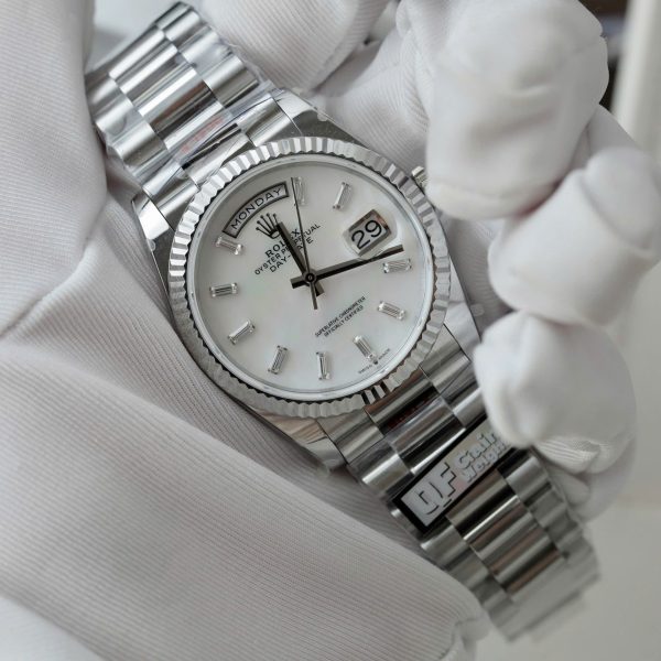 Đồng Hồ Rolex Day-Date 128236 Mặt MOP Chế Tác Trọng Lượng 158gram Nhà Máy QF 36mm (2)