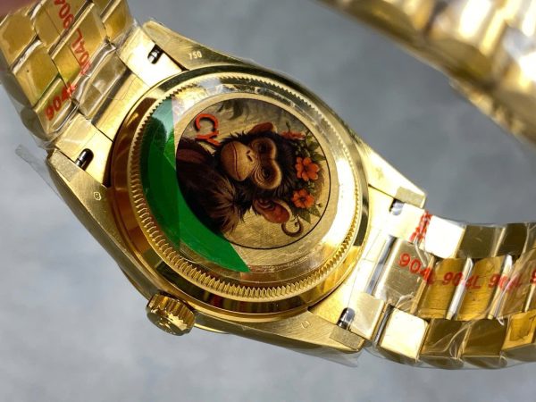 Đồng Hồ Rolex Day-Date 128238 Chế Tác Mặt Số Puzzle Emoji Jigsaw Motif 36mm (8)