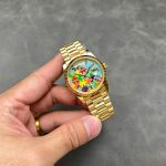 Đồng Hồ Rolex Day-Date 128238 Chế Tác Mặt Số Puzzle Emoji Jigsaw Motif 36mm (8)
