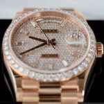 Đồng Hồ Rolex Day-Date Chế Tác Bọc Vàng Hồng Đính Kim Cương Tổng Hợp Xưởng GM 36mm (2)