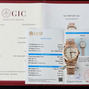 Đồng Hồ Rolex Day-Date Chế Tác Bọc Vàng Hồng Mặt Thiên Thạch Cọc Số Moissanite 40mm (2)