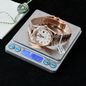 Đồng Hồ Rolex Day-Date Chế Tác Bọc Vàng Hồng Mặt Thiên Thạch Cọc Số Moissanite 40mm (2)