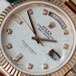 Đồng Hồ Rolex Day-Date Chế Tác Bọc Vàng Hồng Mặt Thiên Thạch Cọc Số Moissanite 40mm (2)
