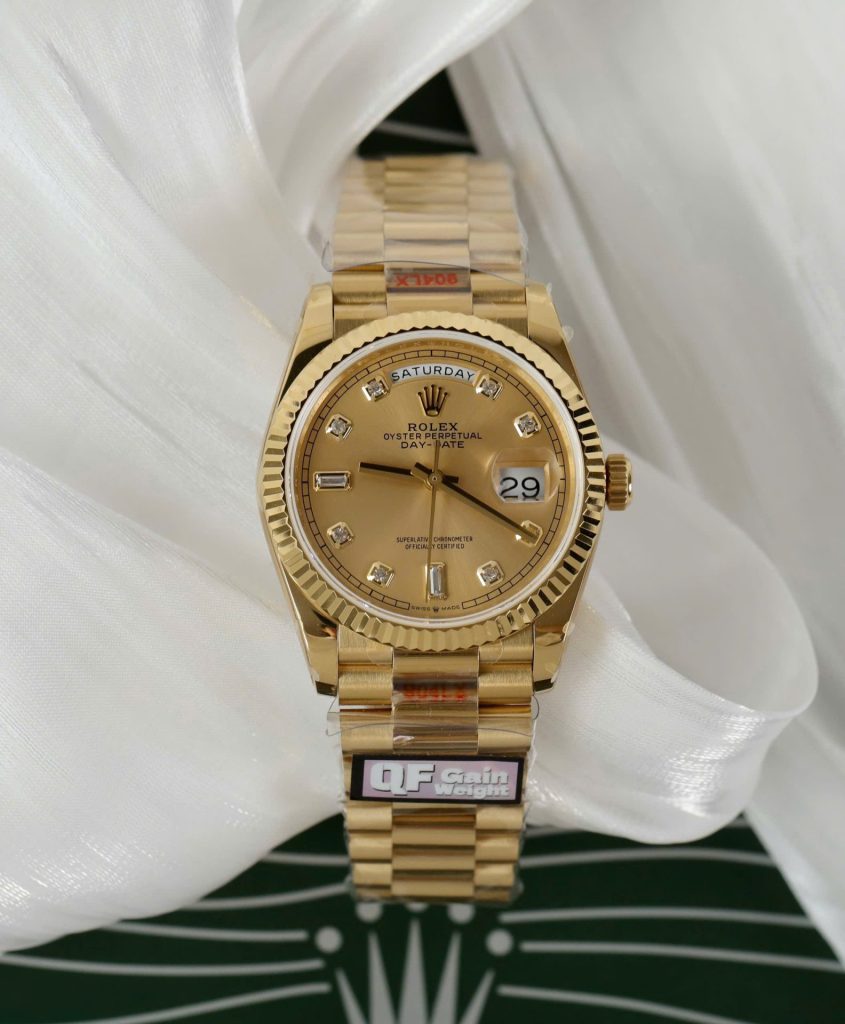Đồng Hồ Rolex Day-Date M128238 Replica 11 Màu Vàng Trọng Lượng 159 Gram Xưởng QF 36mm (2)