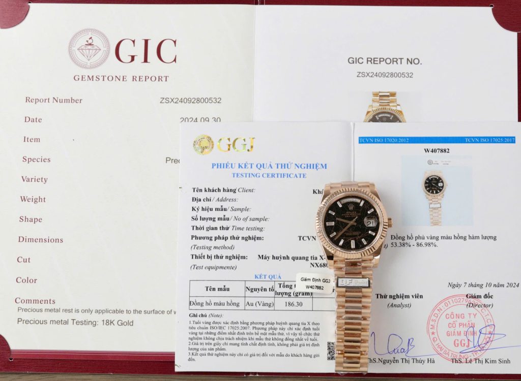 Đồng Hồ Rolex Day-Date Mặt Nham Thạch Chế Tác Bọc Vàng Thật Xưởng QF 40mm (2)