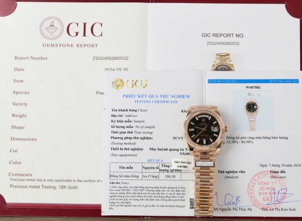 Đồng Hồ Rolex Day-Date Mặt Nham Thạch Chế Tác Bọc Vàng Thật Xưởng QF 40mm (2)