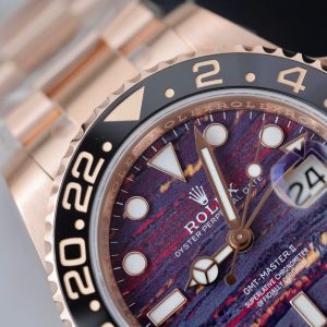 Đồng Hồ Rolex GMT-Master II 126715CHNR Replica 11 Mạ Vàng Hồng Mặt Đá Mắt Hổ 40mm (2)
