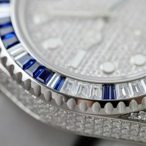 Đồng Hồ Rolex GMT-Master II Replica 11 Đính Sapphire Và Kim Cương Moissanite 40mm (2)