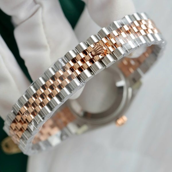 Đồng Hồ Rolex Nữ DateJust Replica 1 1 Mặt Chocolate Viền Đính Đá Xưởng THB 31mm (2)