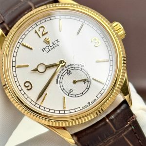 Đồng Hồ Rolex Perpetual 1908 Clone 11 Mạ Vàng Mặt Trắng 39mm (2)