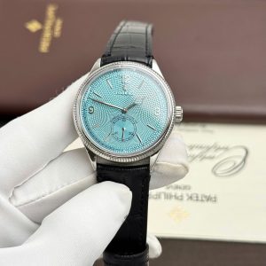Đồng Hồ Rolex Perpetual 1908 Fake Cao Cấp Mặt Tiffany Dây Da Đen 39mm (2)